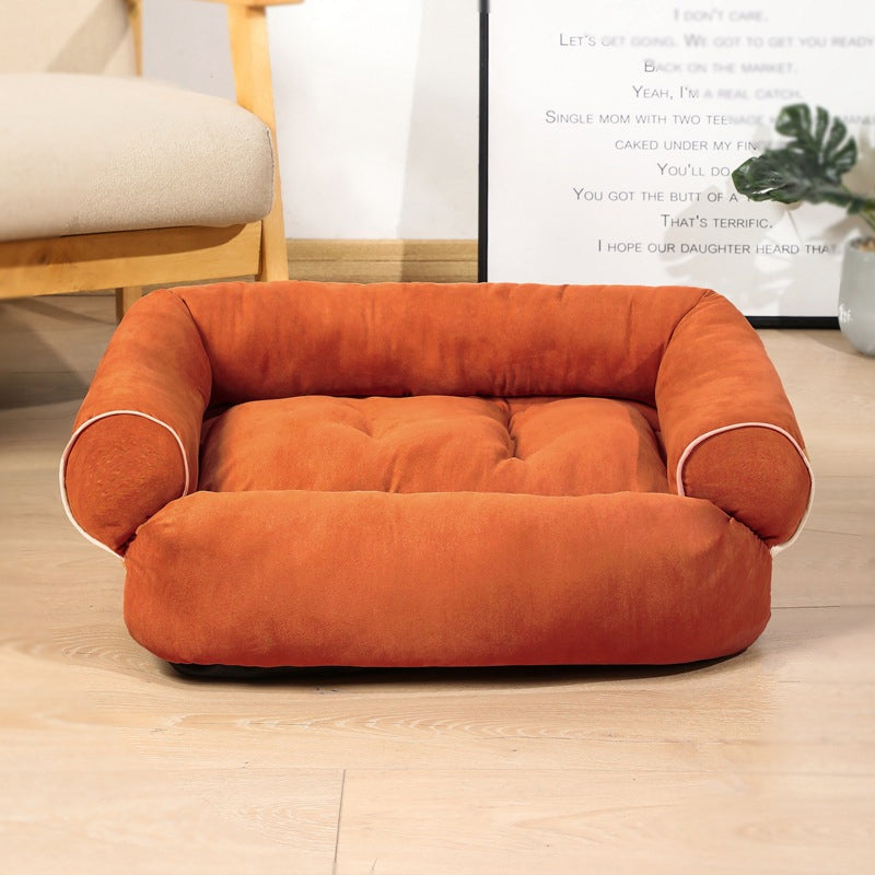 Bolster Dog Bed in orange