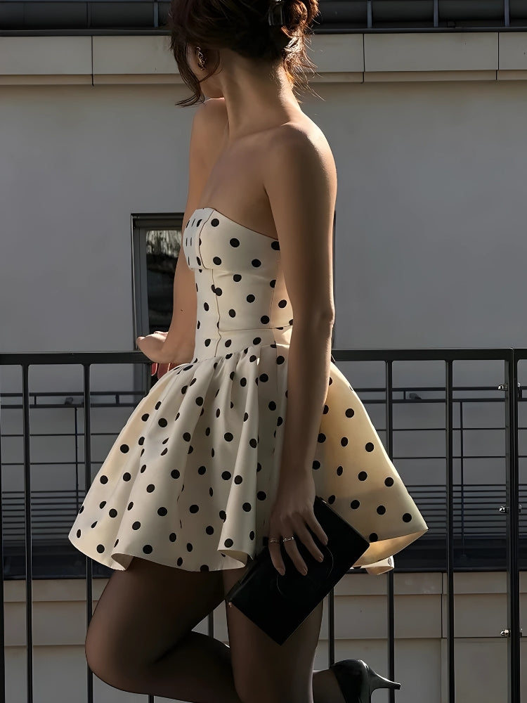 Polka Dot Bow Mini Dress, extra view 1