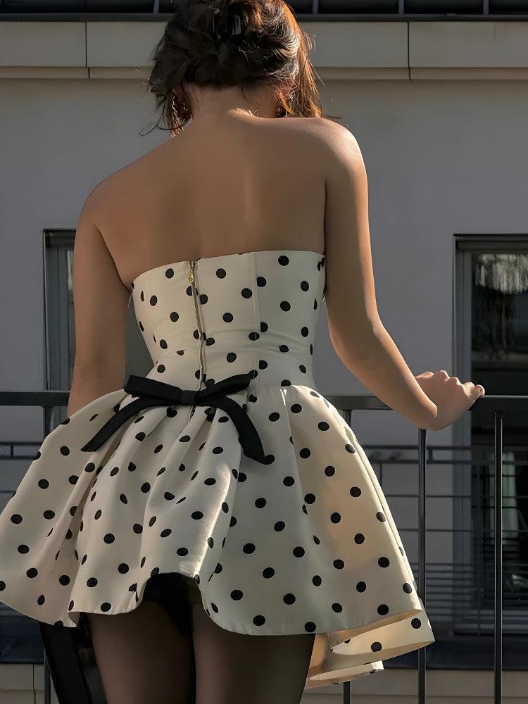 Polka Dot Bow Mini Dress, extra view 2