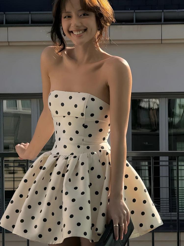 Polka Dot Bow Mini Dress, extra view 3