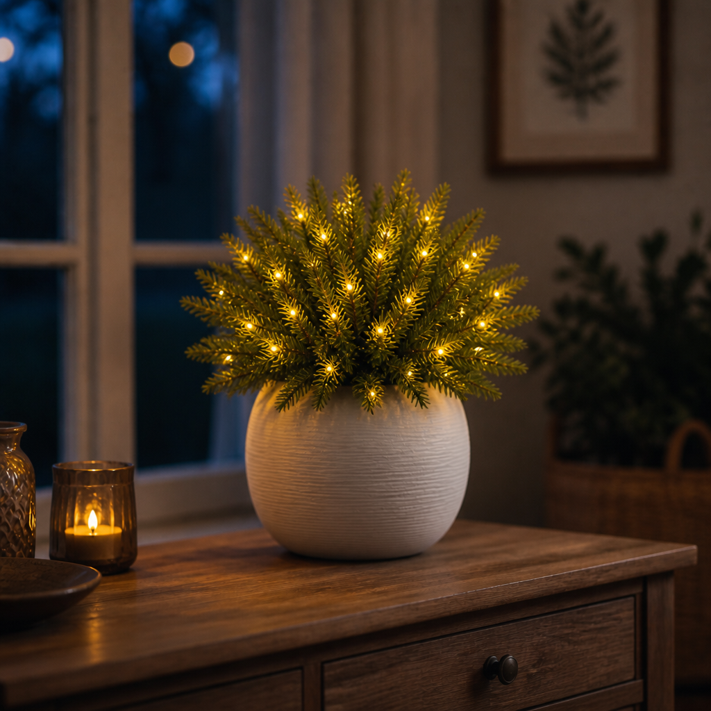 Pre-Lit Pine Branches with LED Lights, view 1