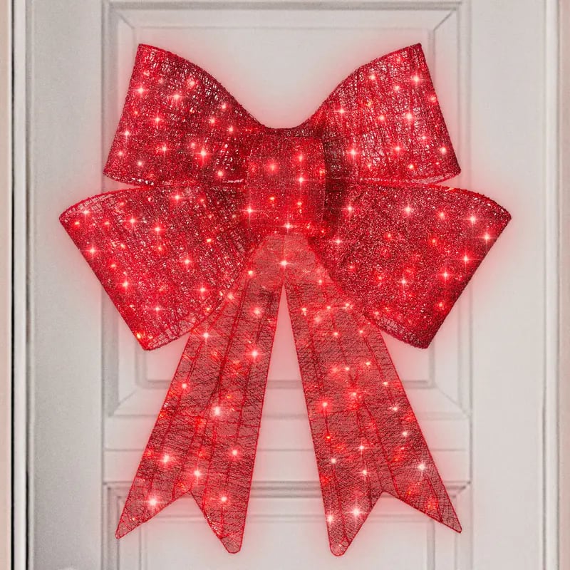 Pre-Lit Red Christmas Bow, view 1