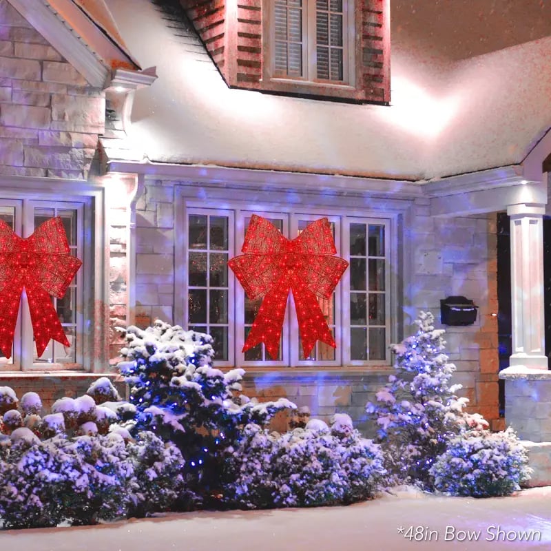 Pre-Lit Red Christmas Bow, view 2