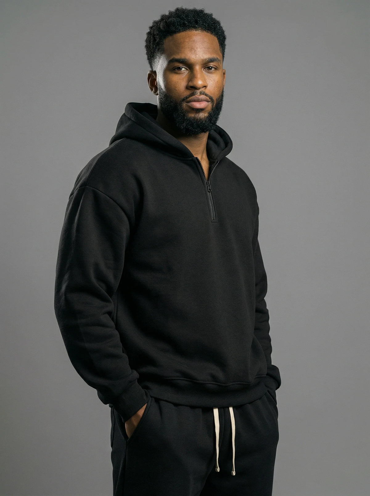 Quarter Zip Fleece Hoodie, view 3