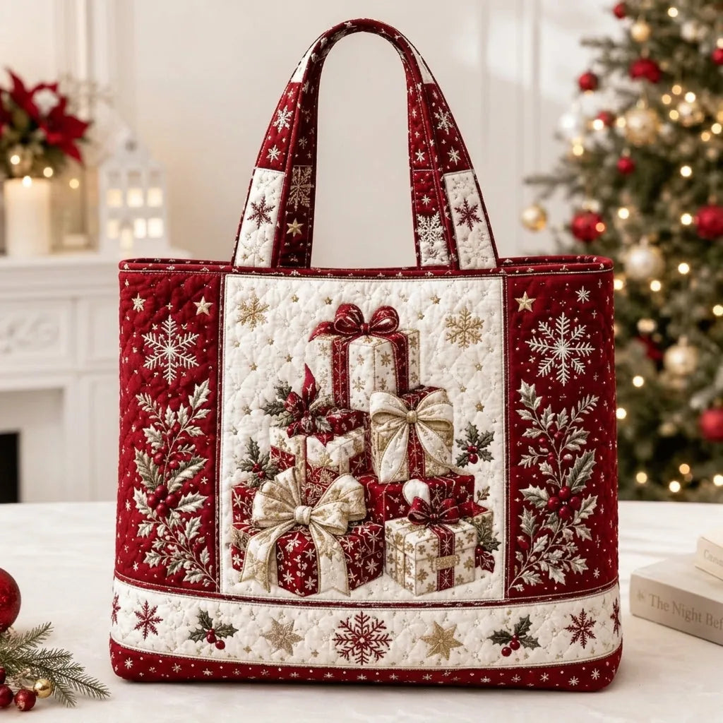 Quilted Christmas Tote Bag, view 13