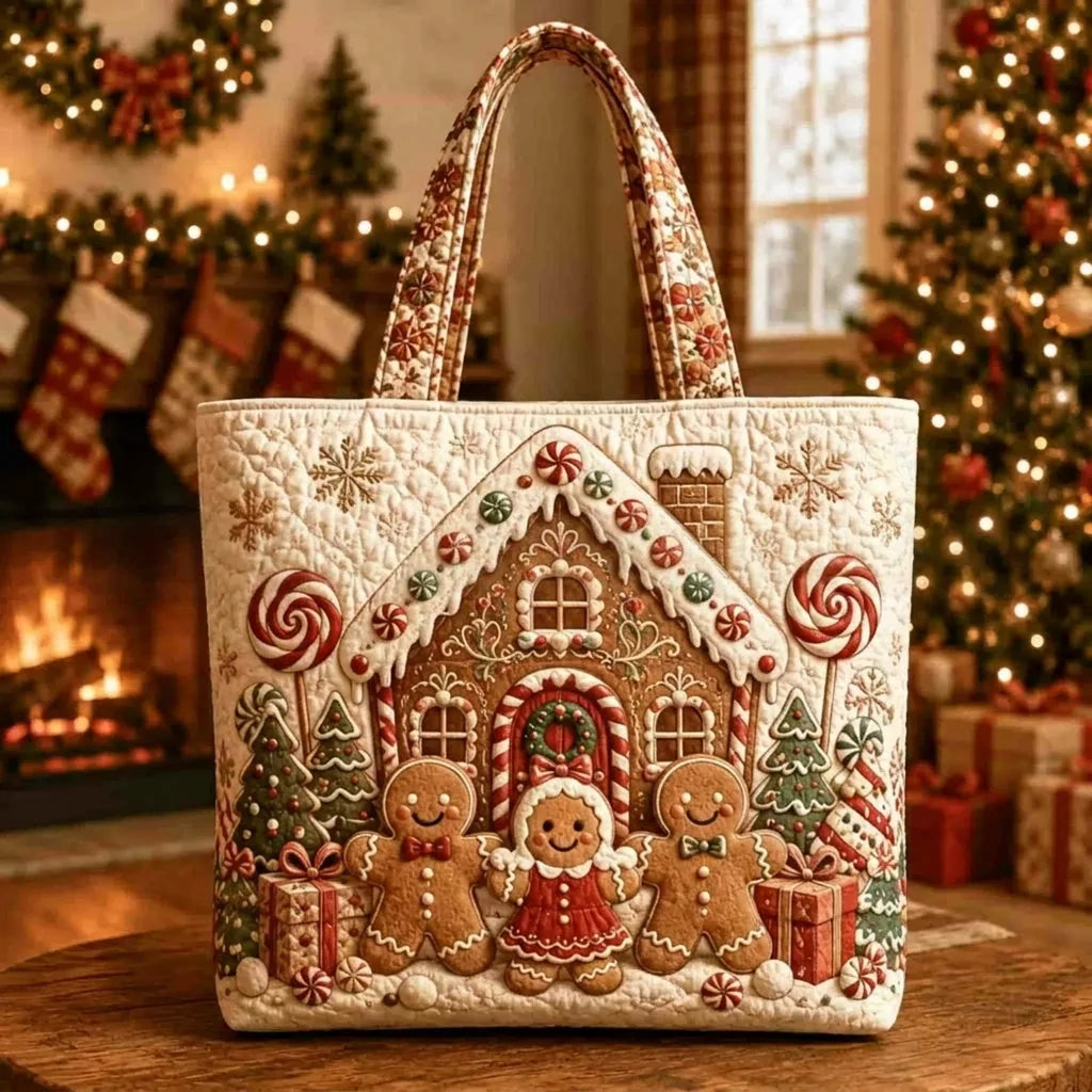 Quilted Christmas Tote Bag, view 4