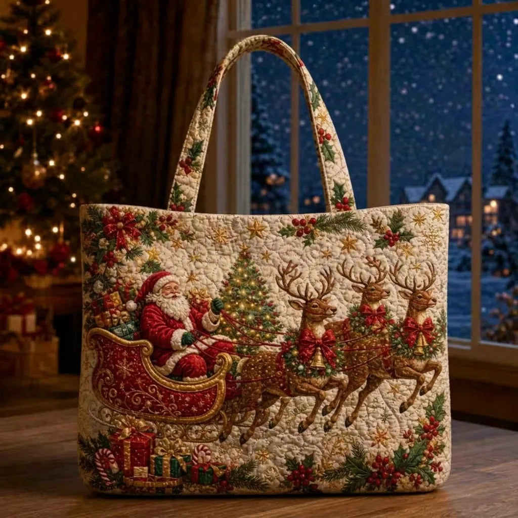 Quilted Christmas Tote Bag, view 5