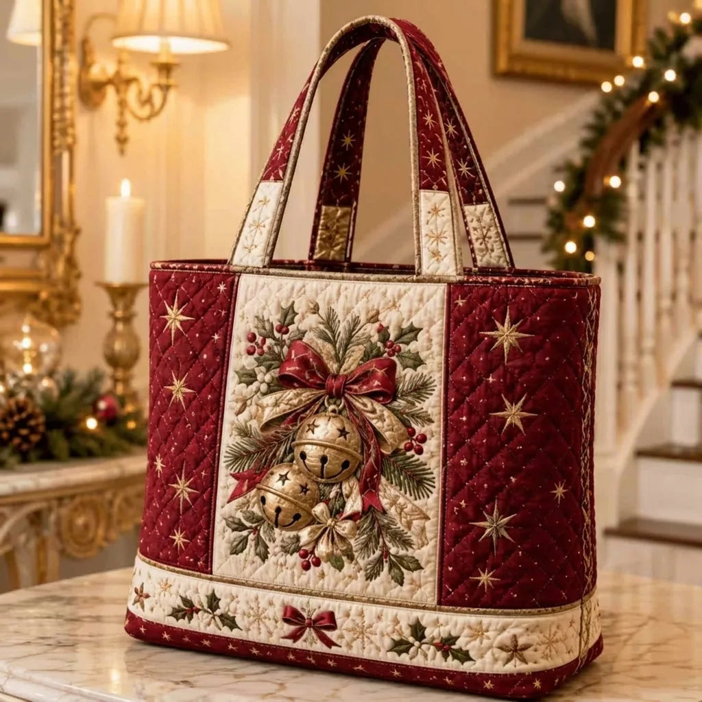 Quilted Christmas Tote Bag, view 7