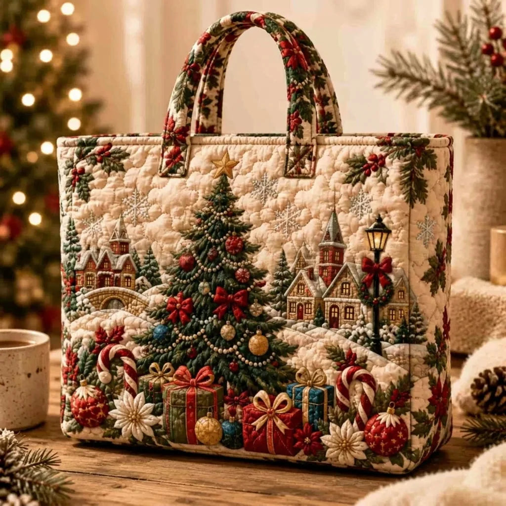 Quilted Christmas Tote Bag, view 9