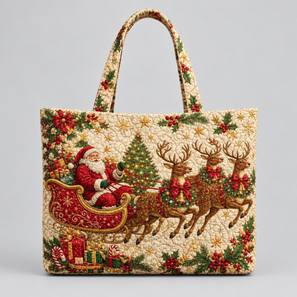 Quilted Christmas Tote Bag product photo