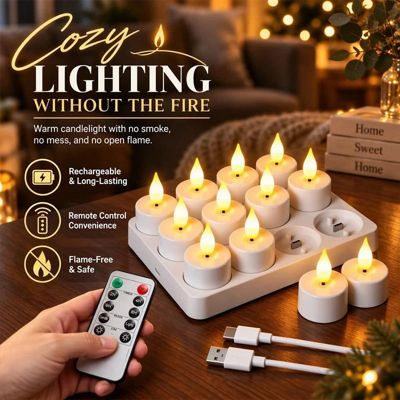 Rechargeable LED Tea Lights with Remote, view 1