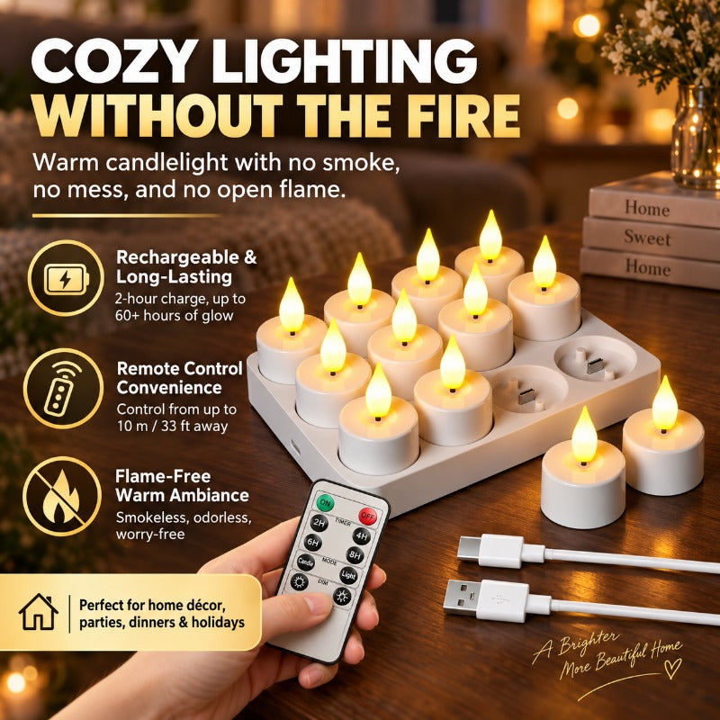 Rechargeable LED Tea Lights with Remote, view 3