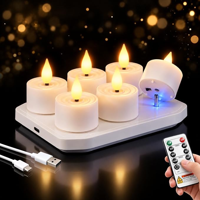 Rechargeable LED Tea Lights with Remote, view 8