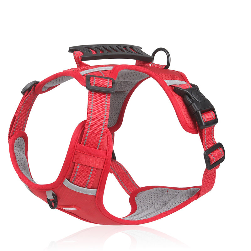Reflective Dog Harness in red without rope