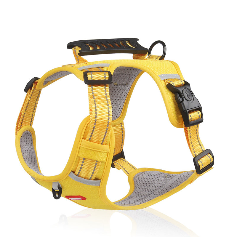 Reflective Dog Harness in yellow without rope