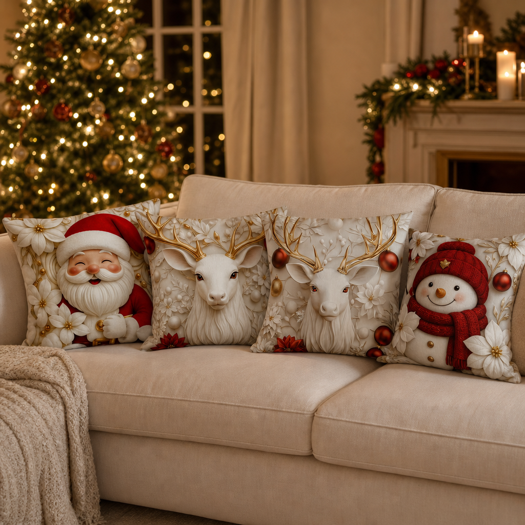 Reindeer Christmas Pillow Cover, view 2
