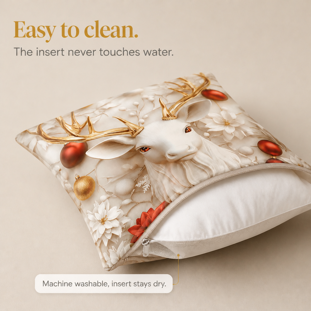 Reindeer Christmas Pillow Cover, view 4