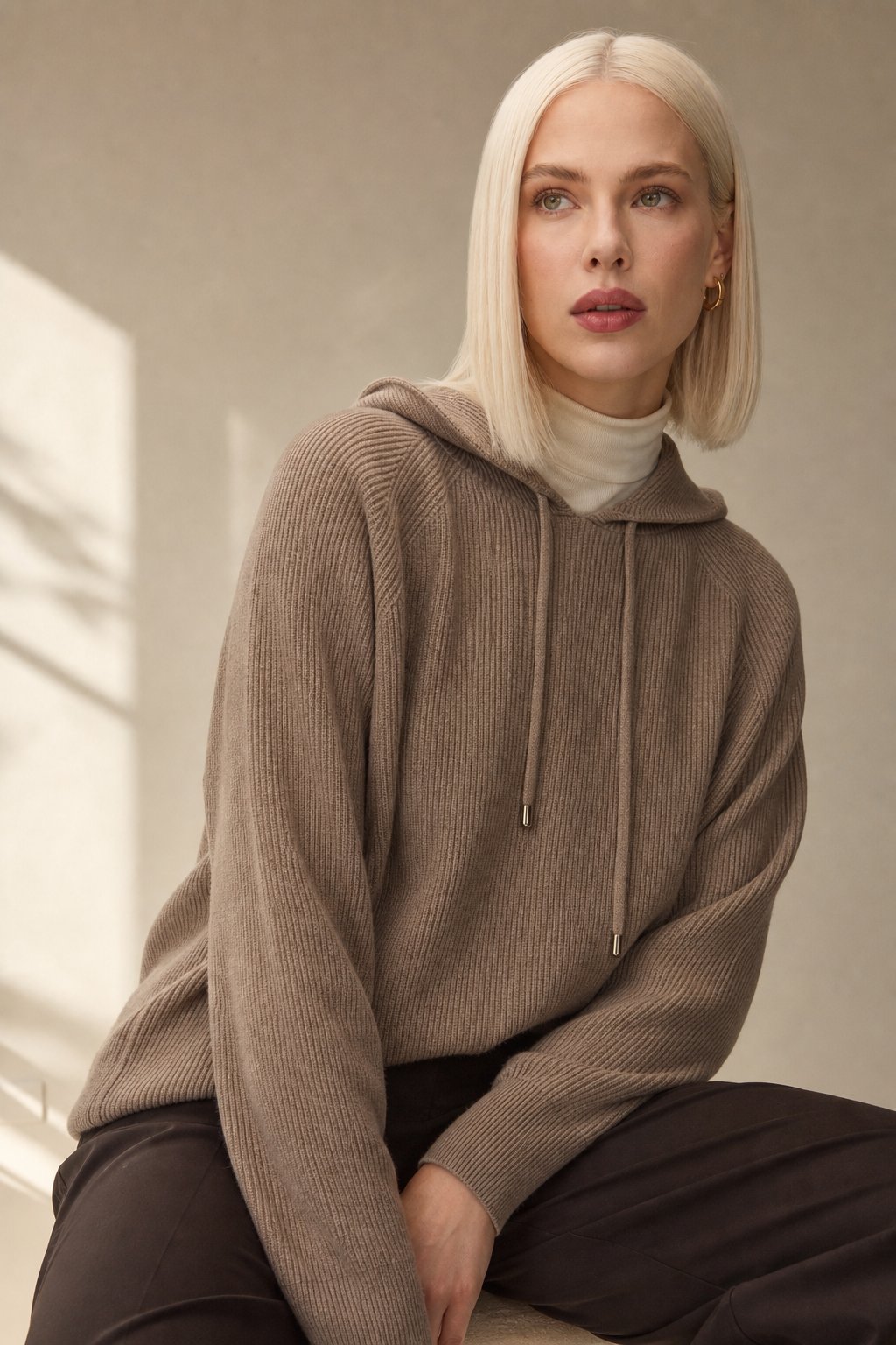 Relaxed Knit Hoodie, view 2