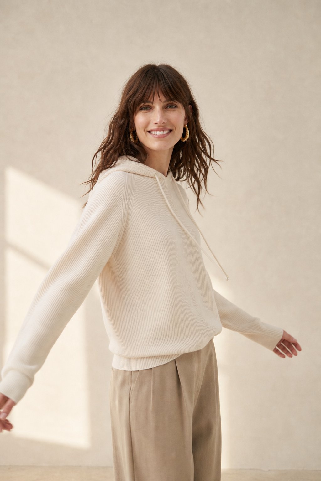 Relaxed Knit Hoodie, view 5