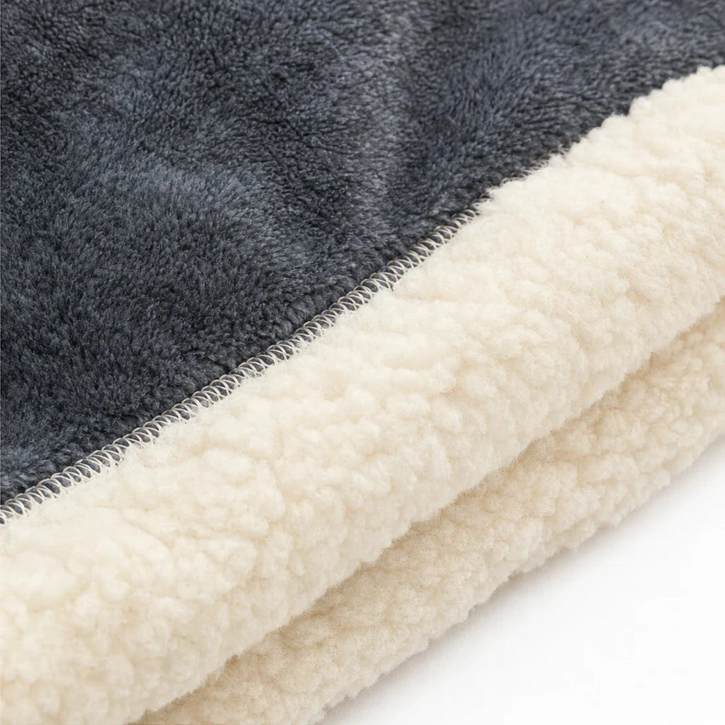 Reversible Sherpa Flannel Throw Blanket, view 6