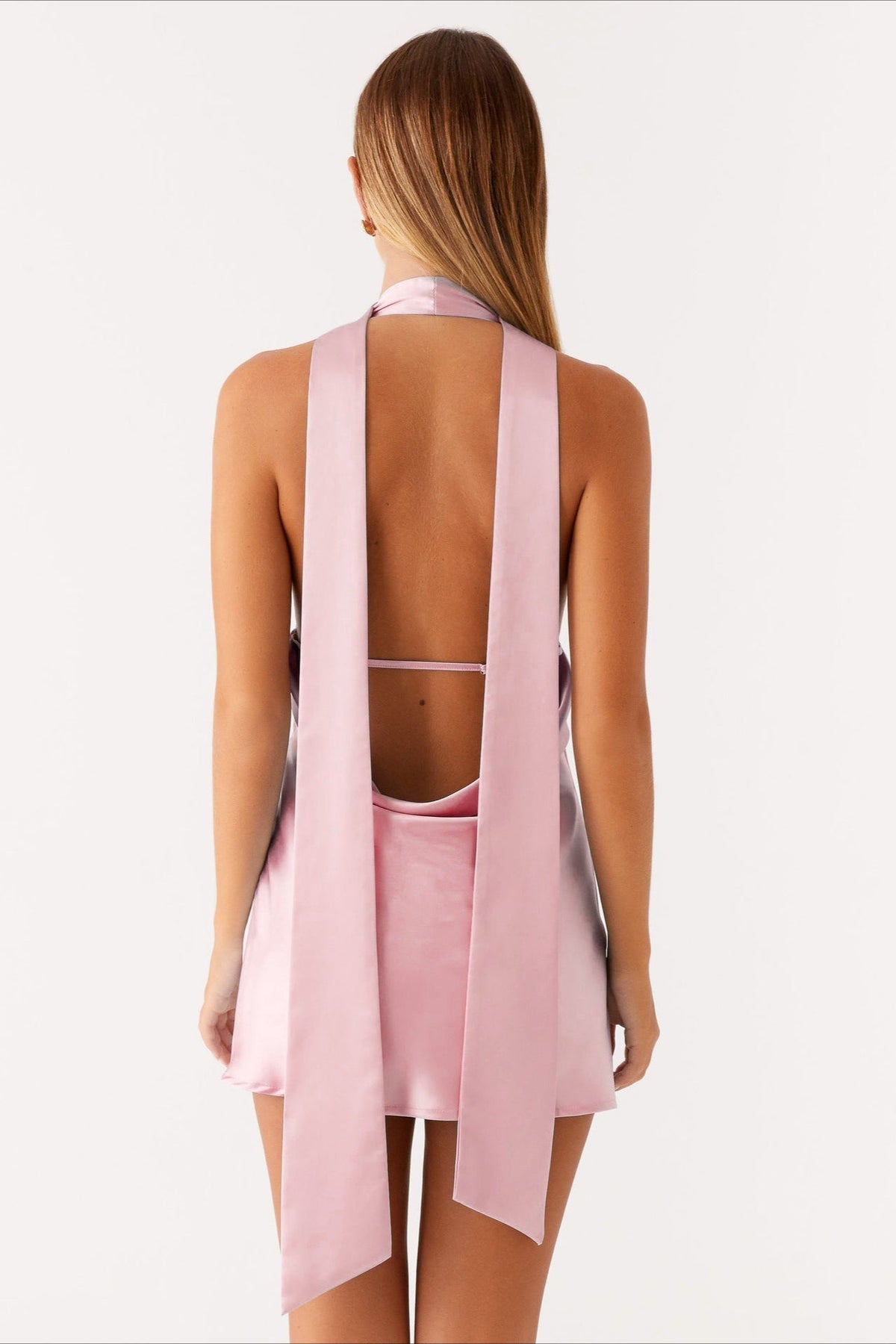 Ribbon Tie V Neck Cocktail Dress, view 11