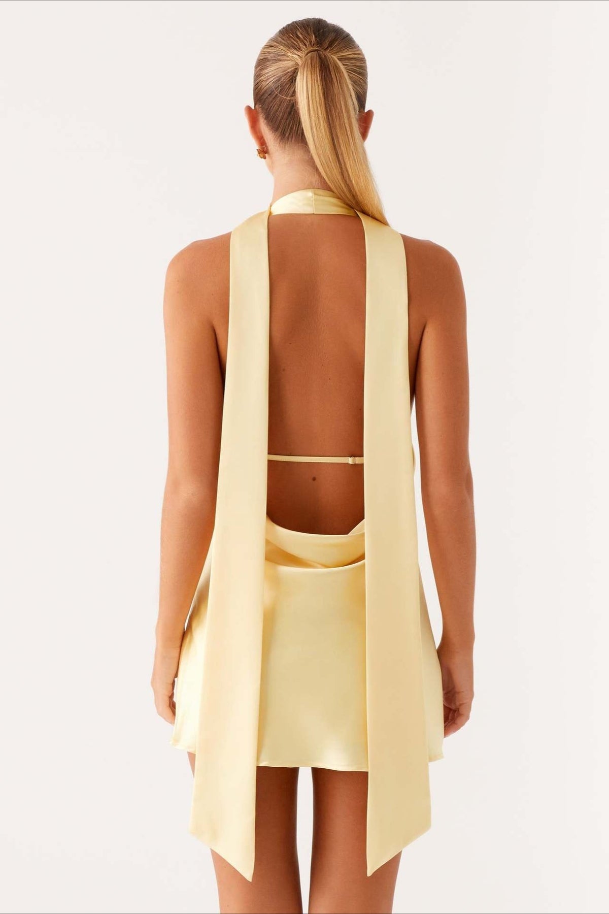 Ribbon Tie V Neck Cocktail Dress, view 2