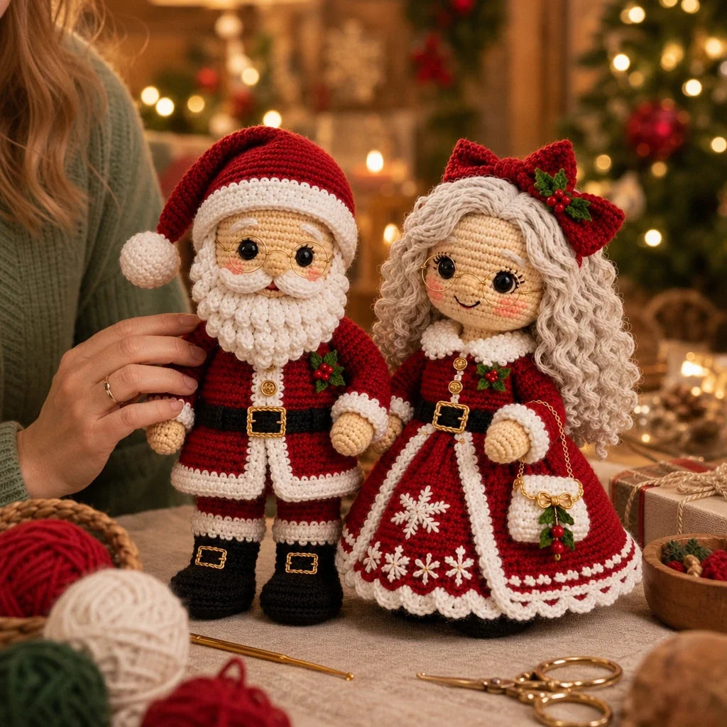 Santa and Mrs. Claus Crochet Kit, view 1
