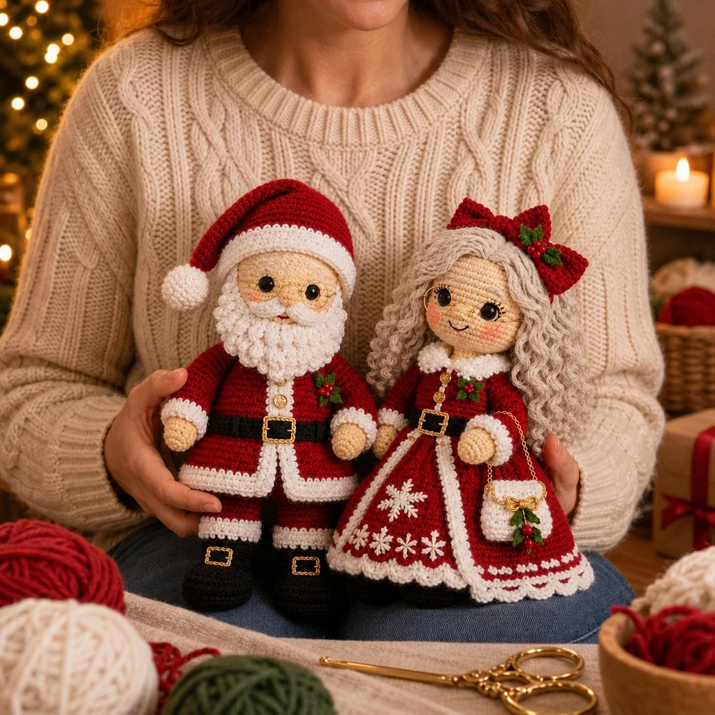 Santa and Mrs. Claus Crochet Kit, view 2