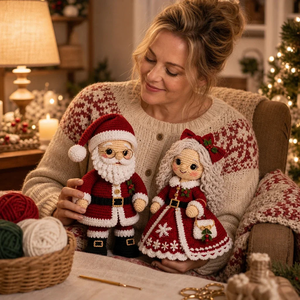 Santa and Mrs. Claus Crochet Kit, view 3