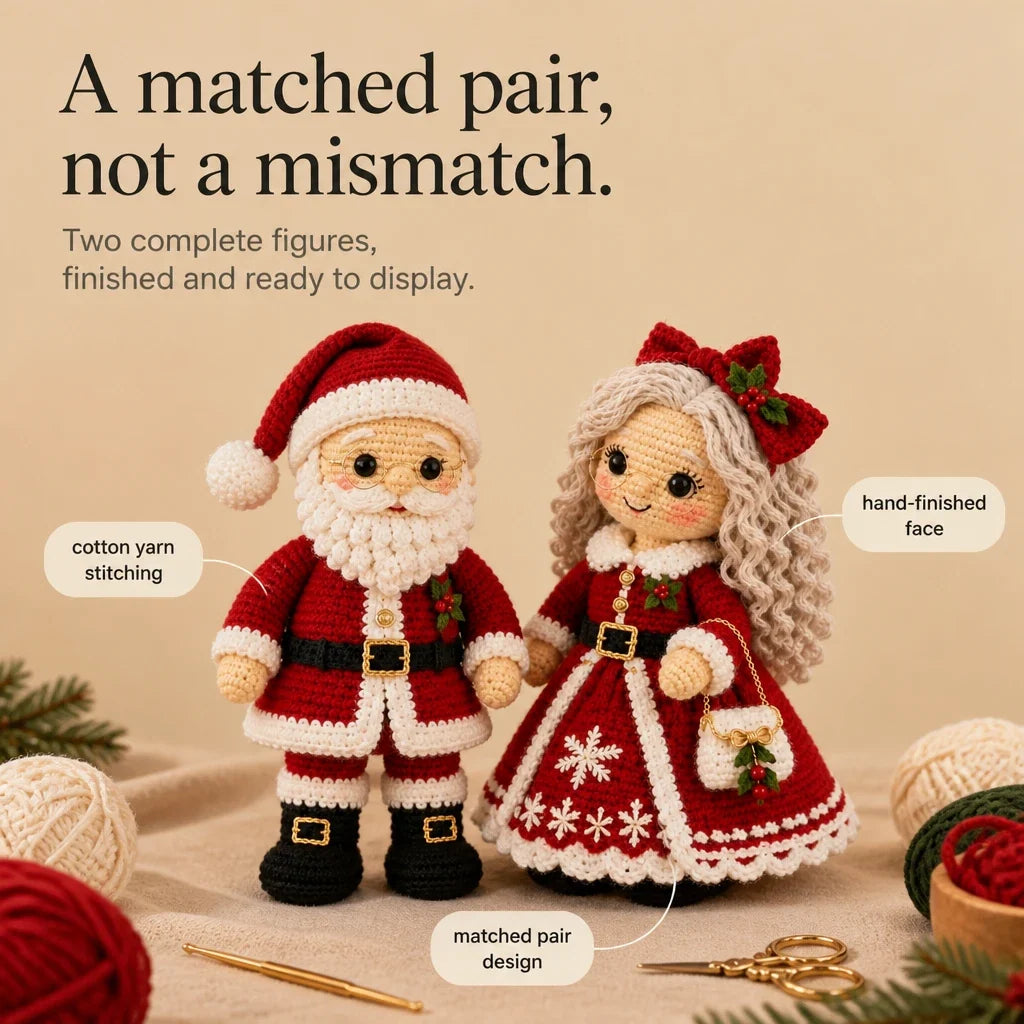 Santa and Mrs. Claus Crochet Kit, view 4