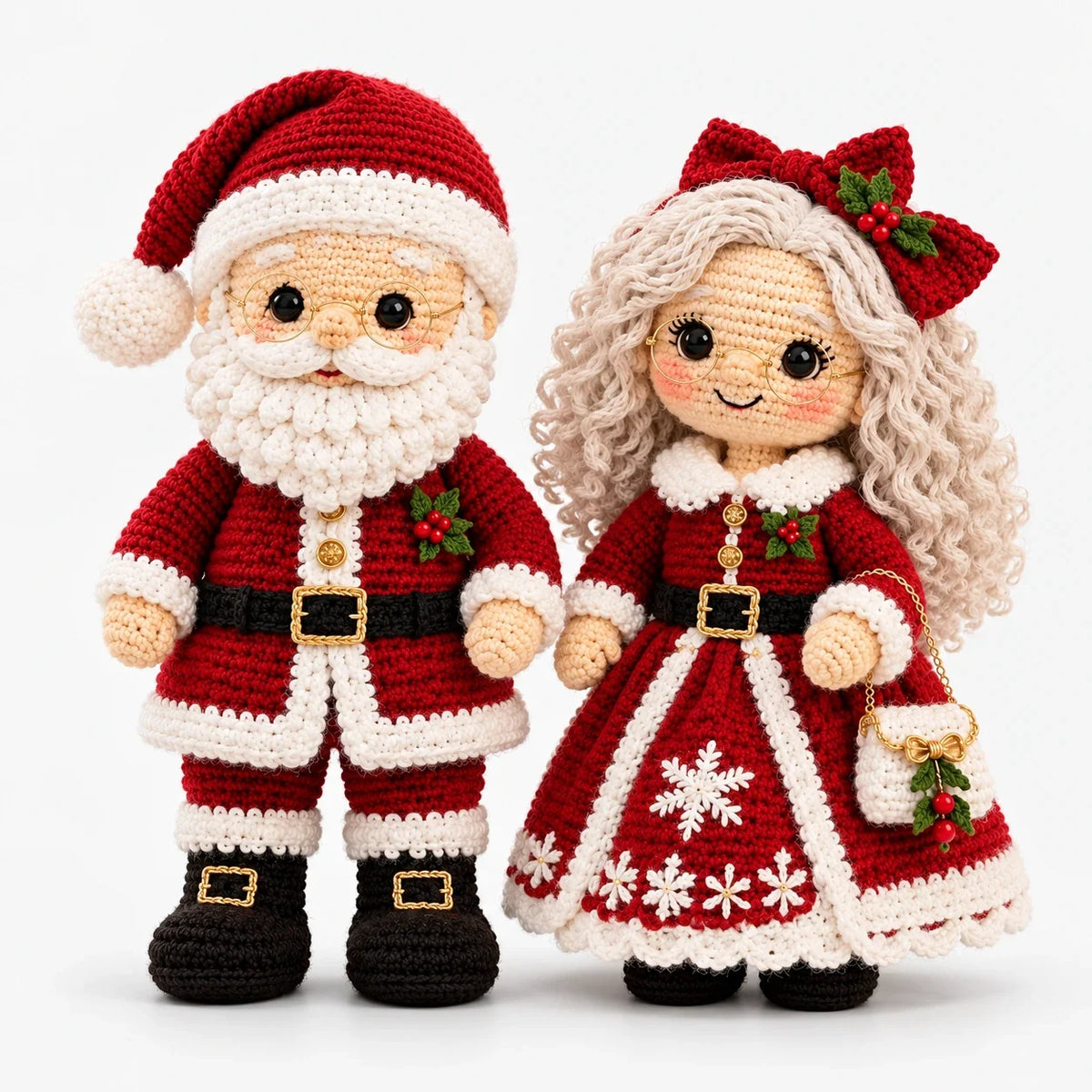 Santa and Mrs. Claus Crochet Kit, Red