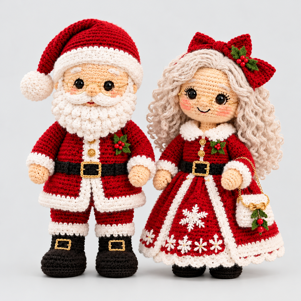 Santa and Mrs. Claus Crochet Kit product photo