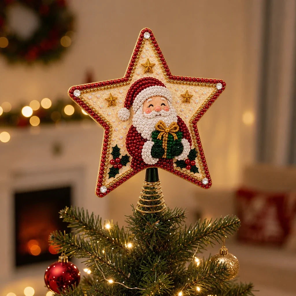 Santa Diamond Art Tree Topper Kit, view 1