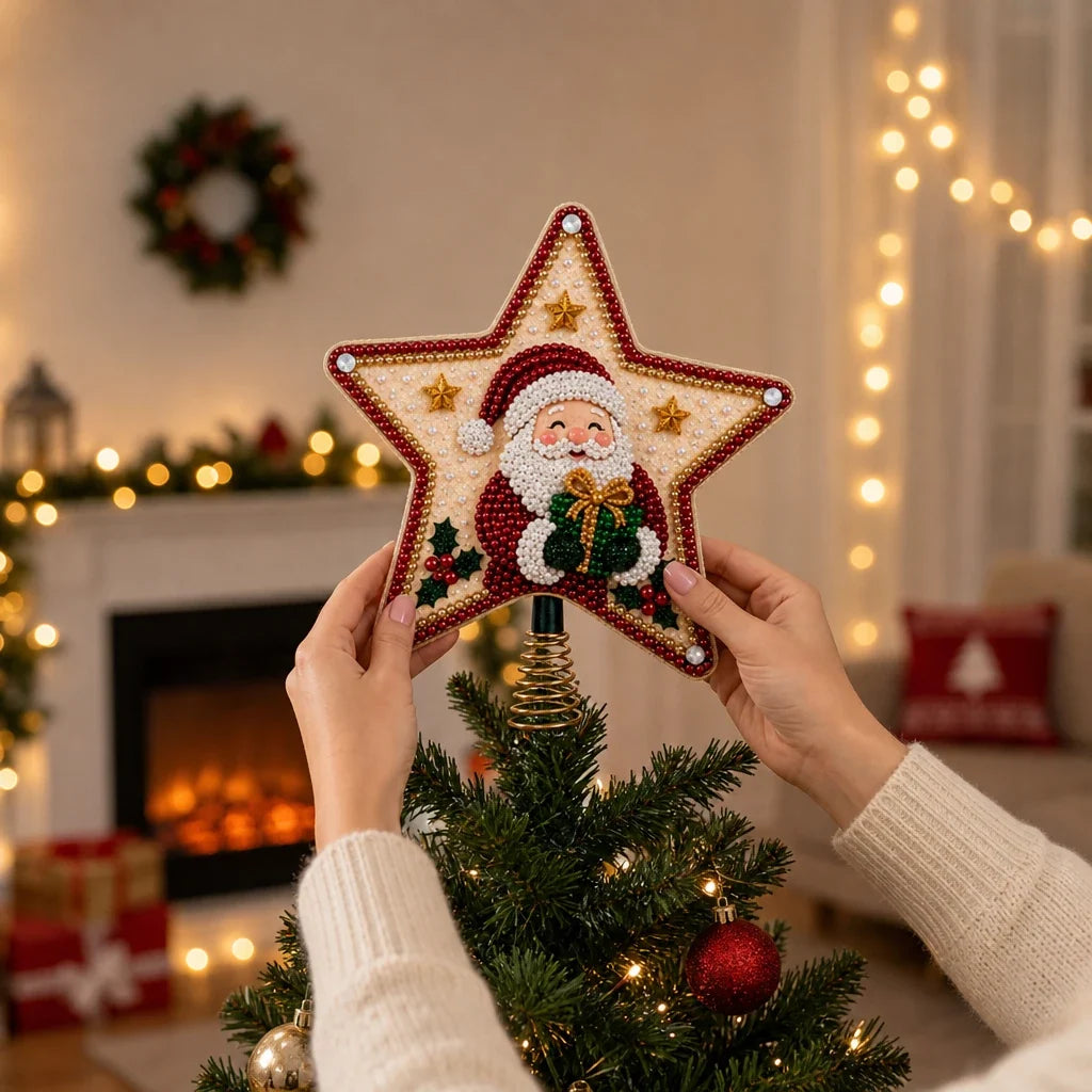 Santa Diamond Art Tree Topper Kit, view 2