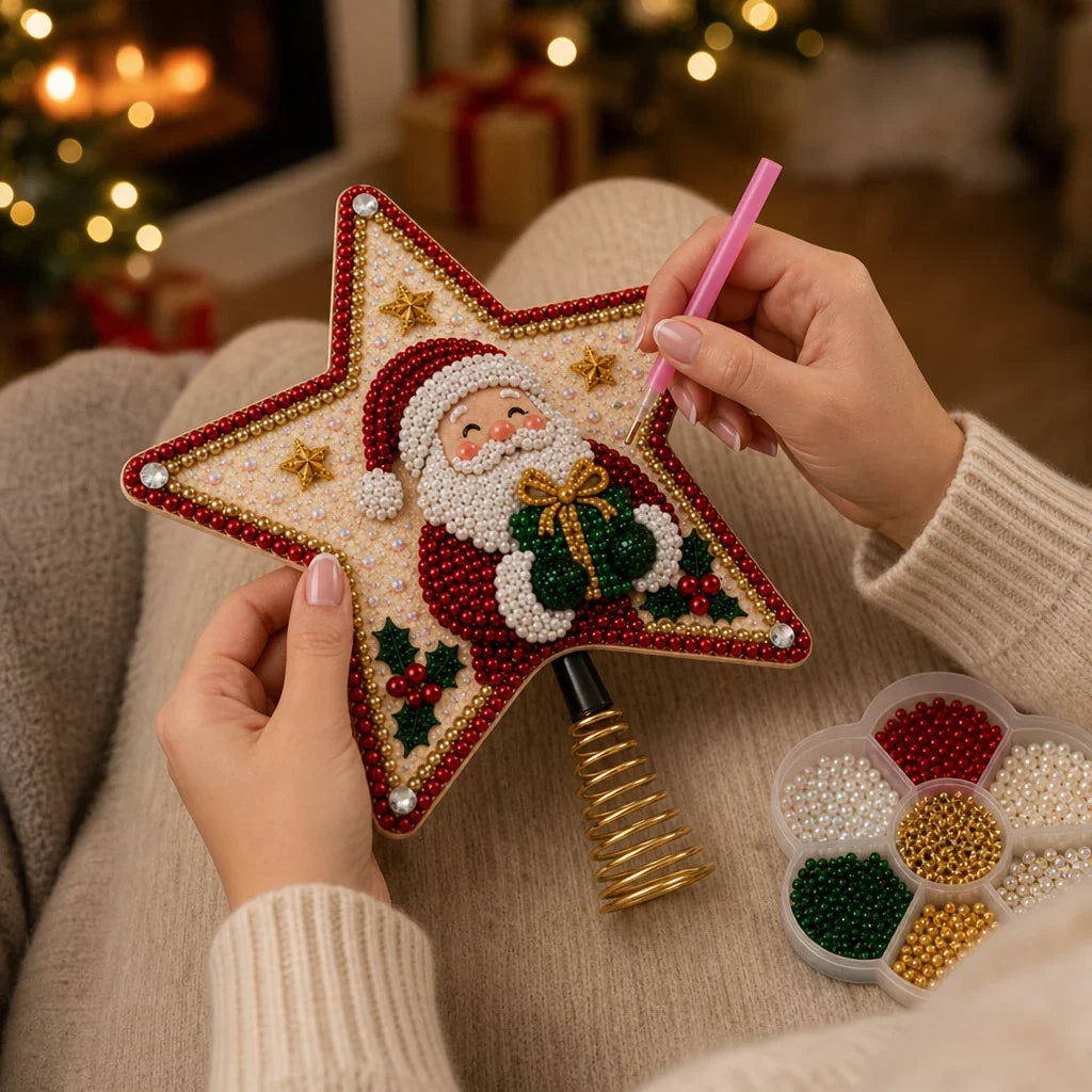 Santa Diamond Art Tree Topper Kit, view 3