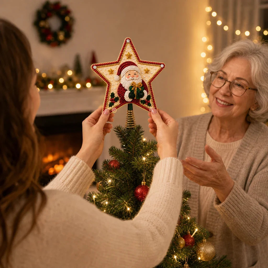 Santa Diamond Art Tree Topper Kit, view 4