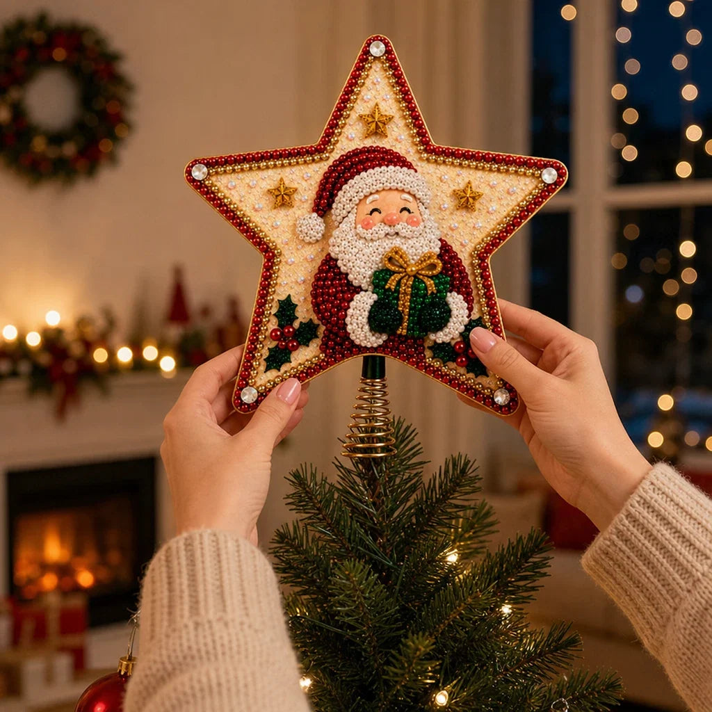 Santa Diamond Art Tree Topper Kit, view 5