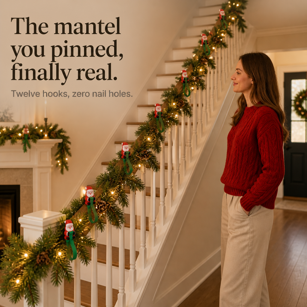 Santa-Shaped Adhesive Wall Hooks, view 10