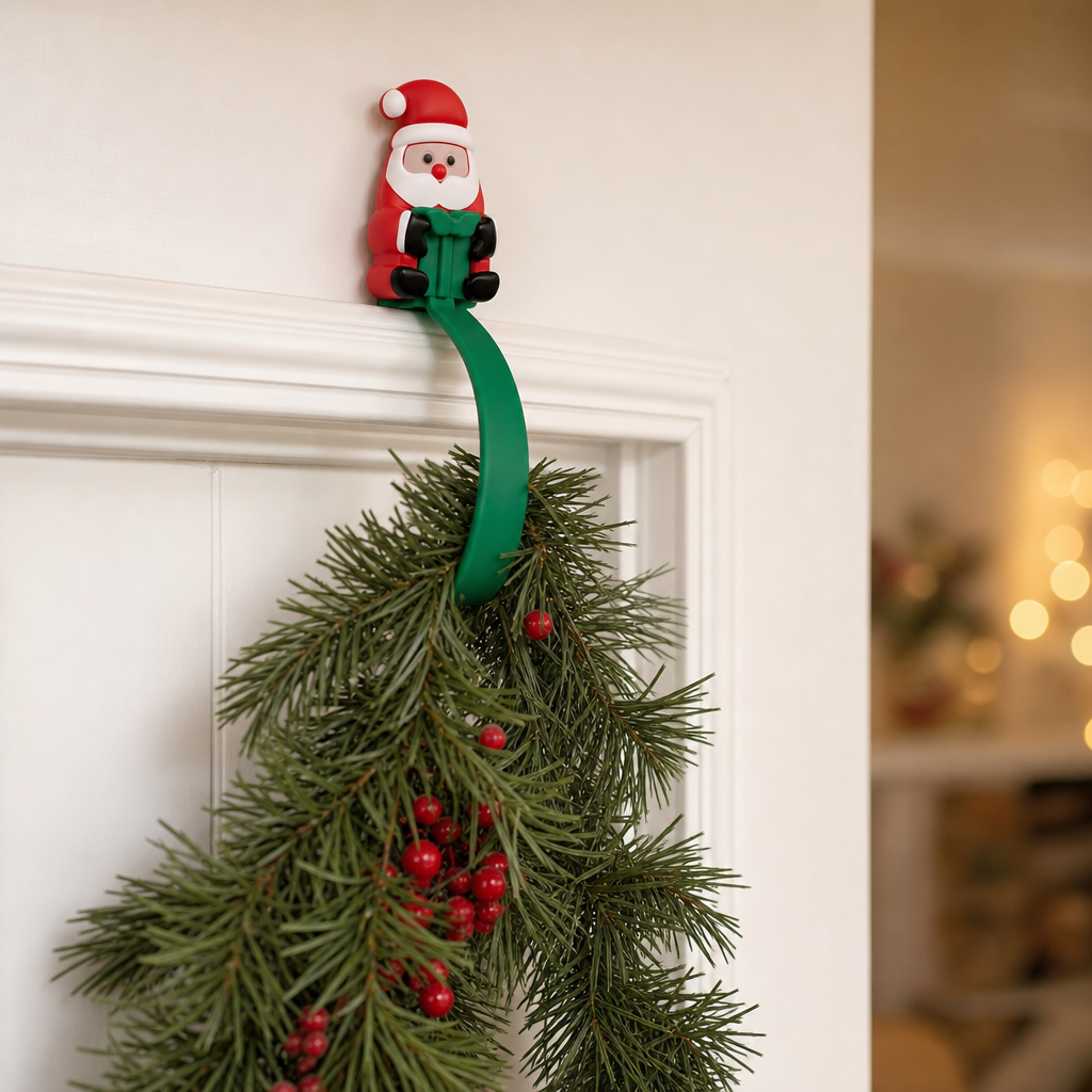 Santa-Shaped Adhesive Wall Hooks, view 2