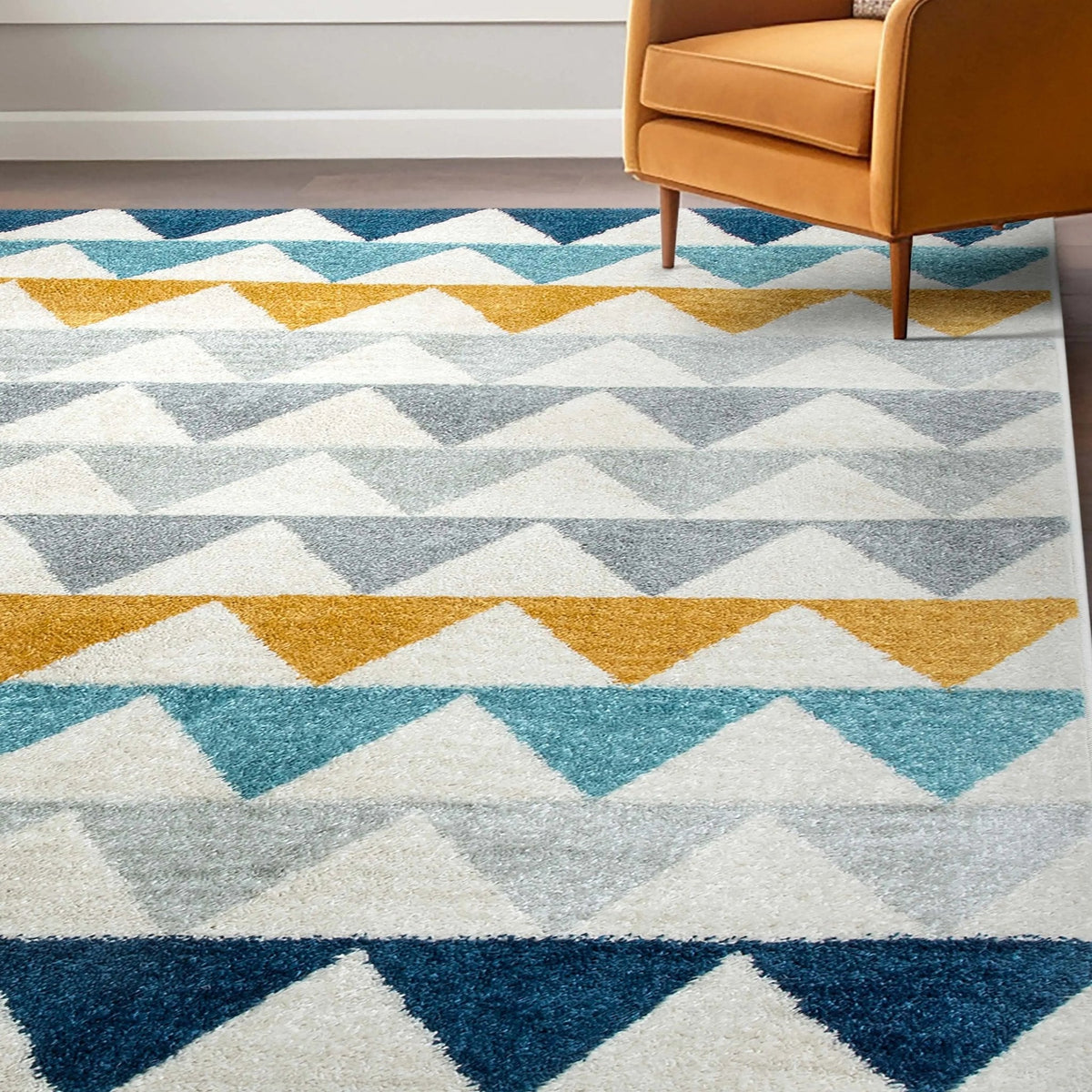 Scandinavian Triangle Pattern Rug, view 10