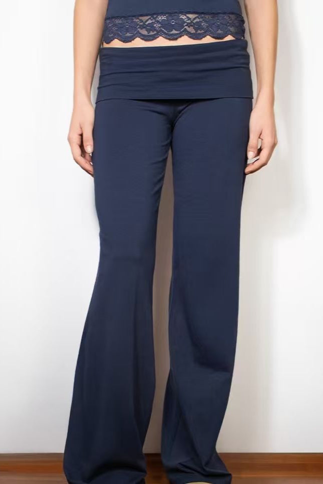 Sequin Wing Hoodie in navy blue pants