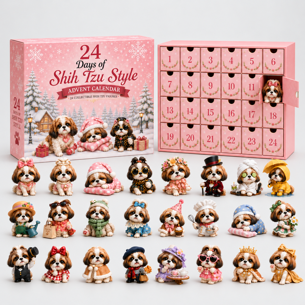 24-Day Shih Tzu Figurine Advent Calendar product photo