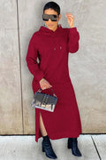 Slit Hem Hoodie Dress, view 1