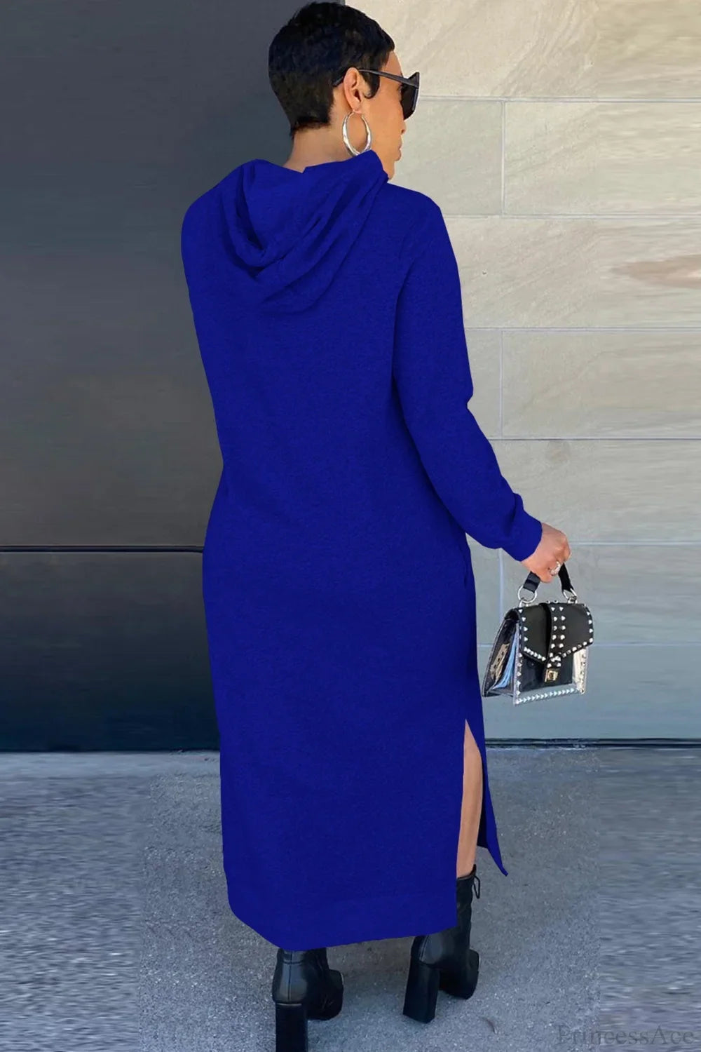 Slit Hem Hoodie Dress, view 8