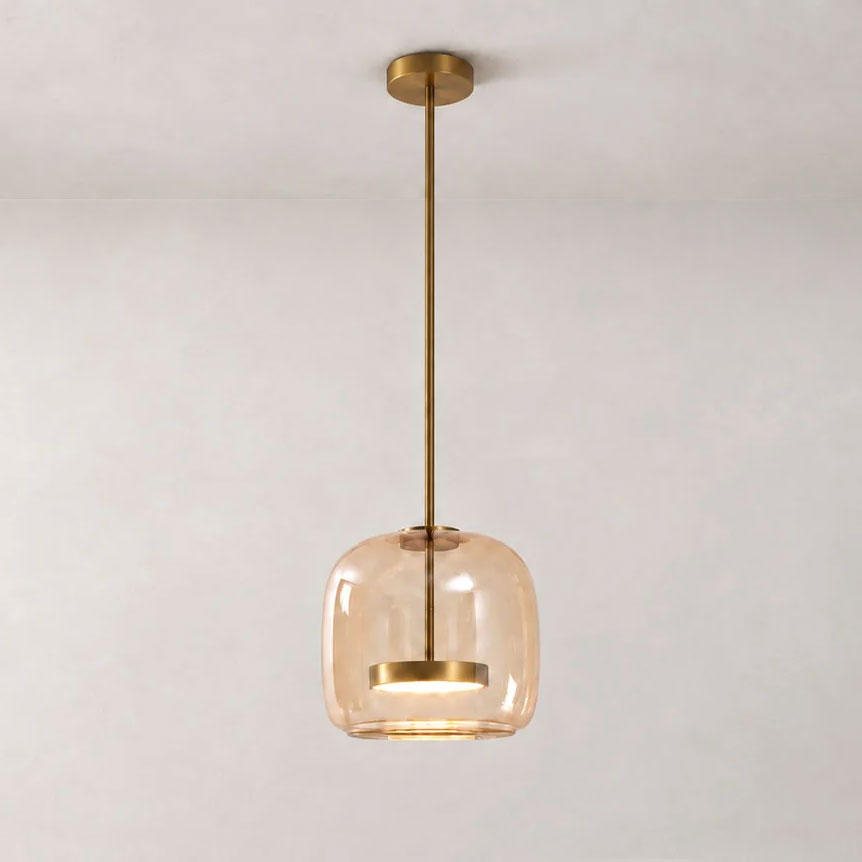 Smoked Glass Dome Pendant Light, view 3