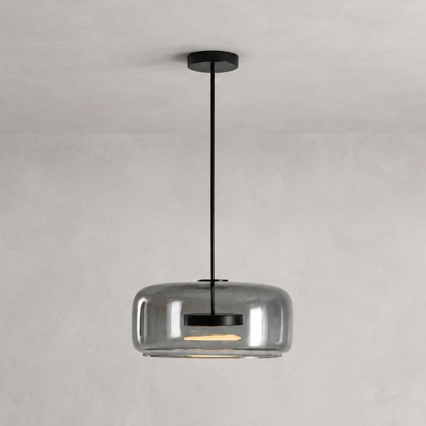 Smoked Glass Dome Pendant Light, view 4