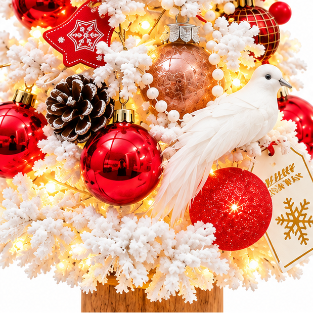 Snow-Flocked Tabletop Christmas Tree, view 7