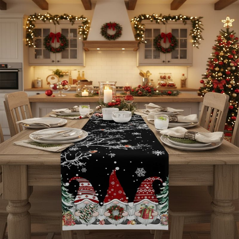 Snowflake Gnome Christmas Table Runner, view 1