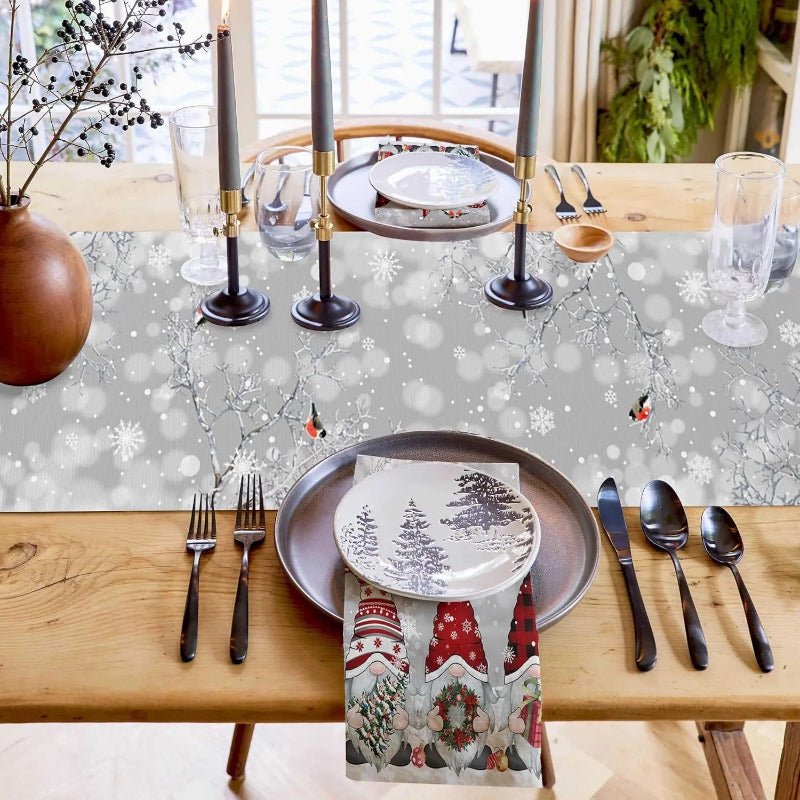 Snowflake Gnome Christmas Table Runner, view 3