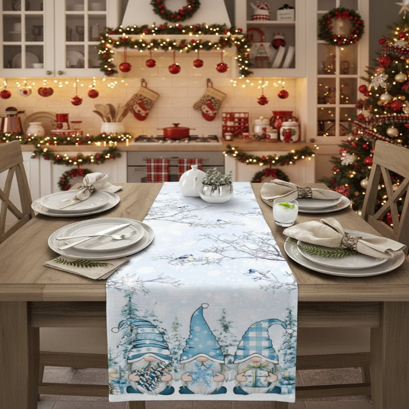 Snowflake Gnome Christmas Table Runner, view 6